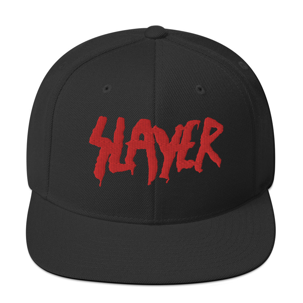 MERCHMOMENT Slayer Drip Logo Embroidered Snapback Hat [Apparel]