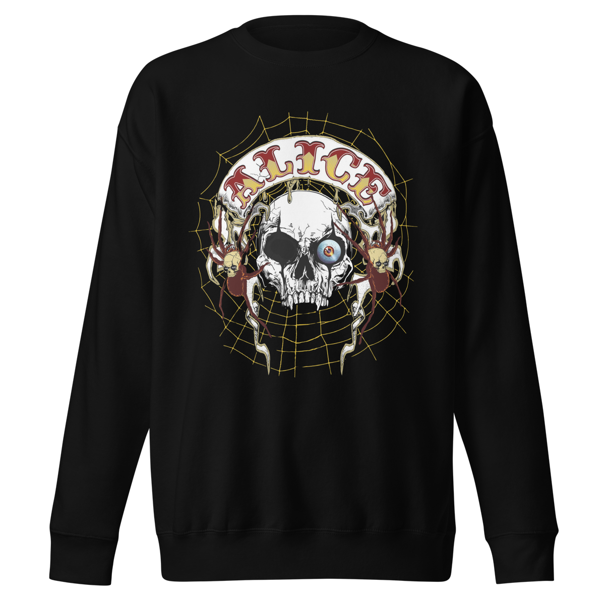 MERCHMOMENT Alice Cooper One Eyed Skull Jumbo Print Sweatshirt [Apparel]