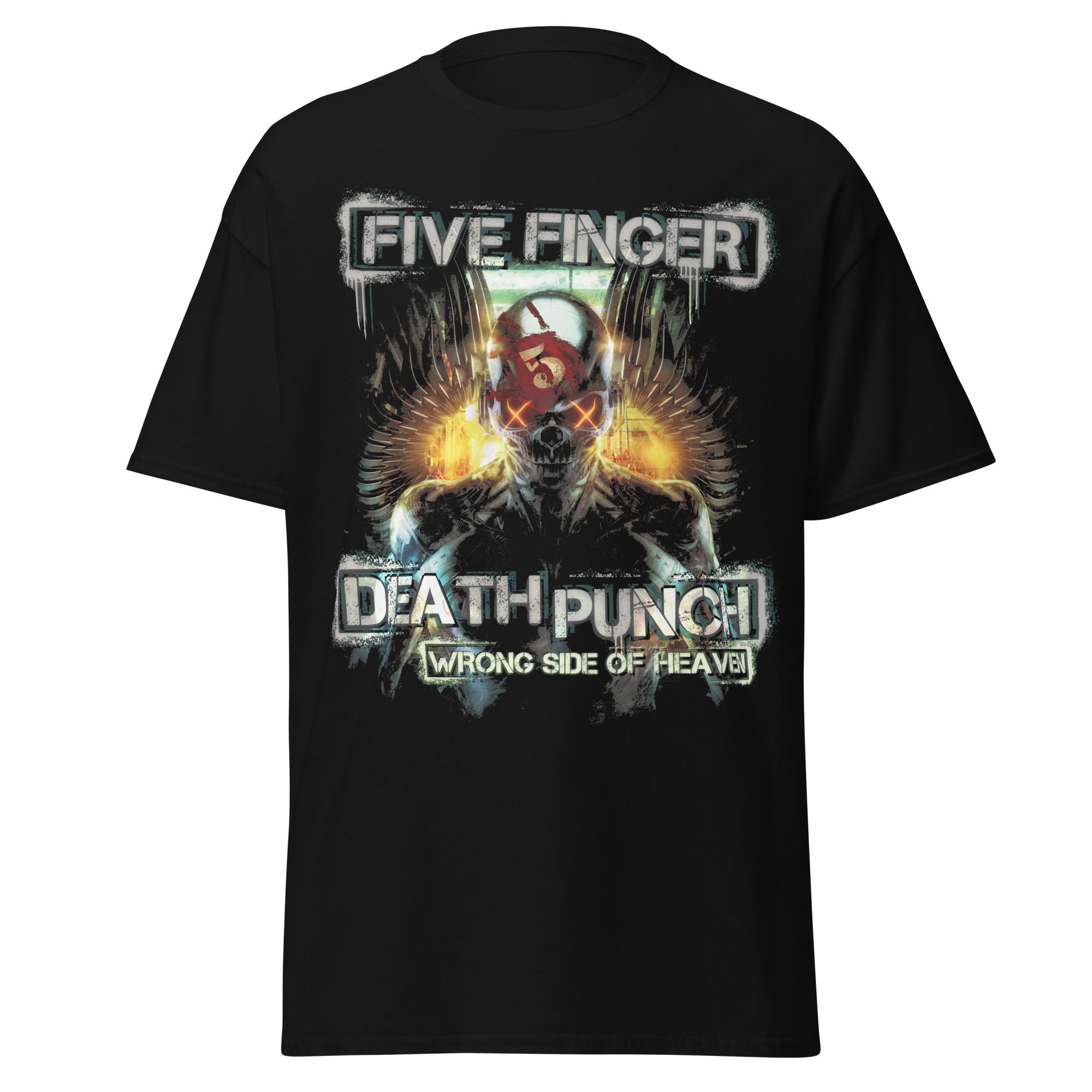 MERCHMOMENT Five Finger Death Punch - Bot Heaven Jumbo Print T-Shirt [Apparel]