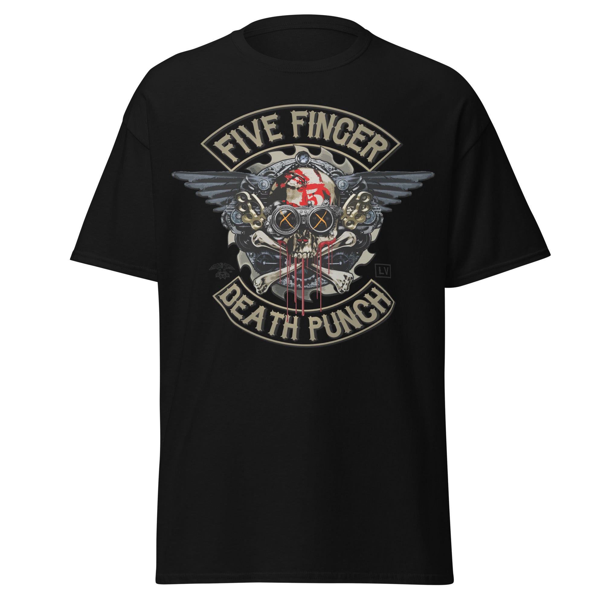 MERCHMOMENT Five Finger Death Punch - Crossbones Jumbo Print T-Shirt [Apparel]