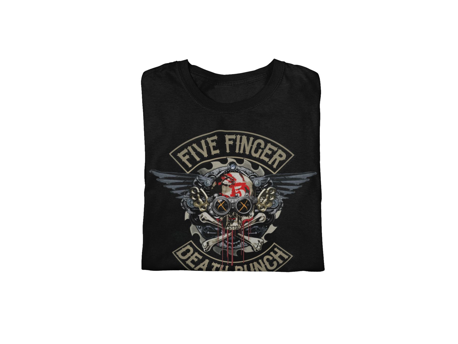 MERCHMOMENT Five Finger Death Punch - Crossbones Jumbo Print T-Shirt [Apparel]
