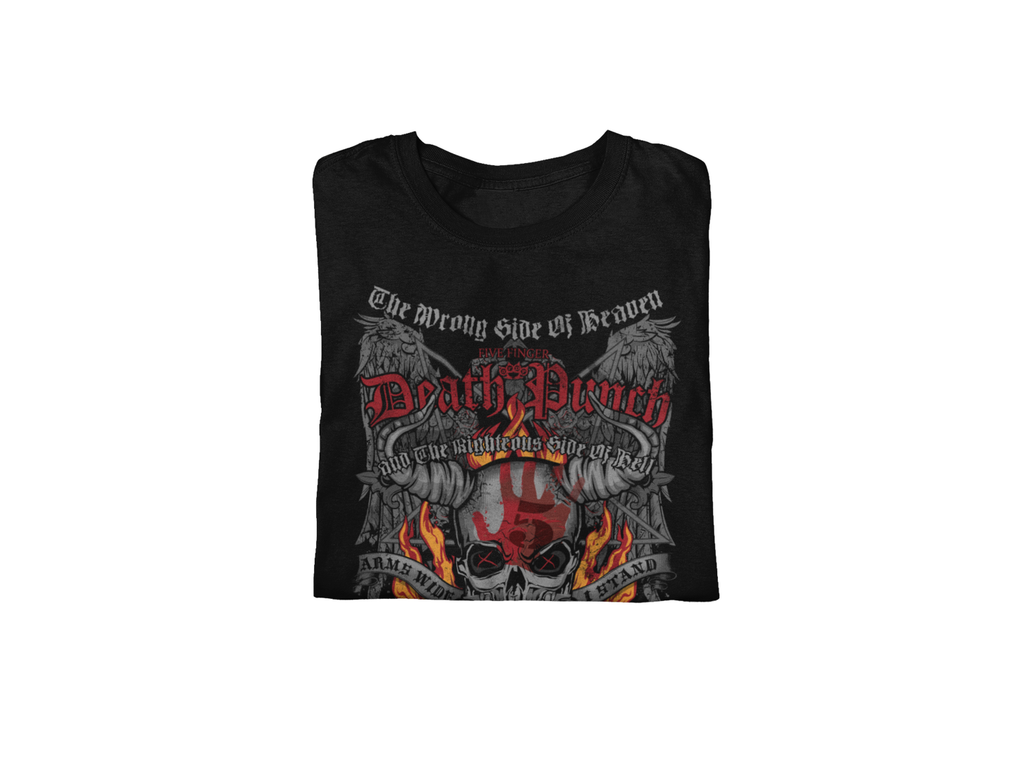 MERCHMOMENT Five Finger Death Punch - Wrong or Righteous Jumbo Print T-Shirt [Apparel]