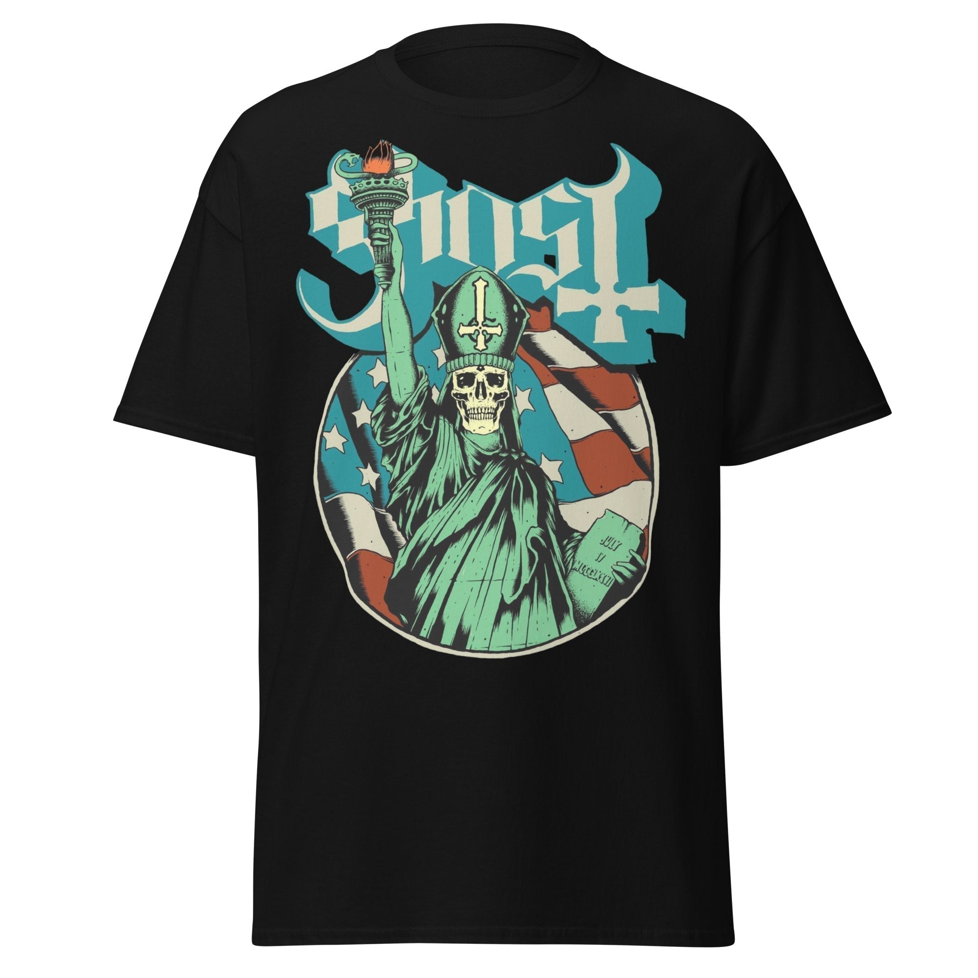 MERCHMOMENT Ghost - Statue of Liberty Jumbo Print T-Shirt [Apparel]