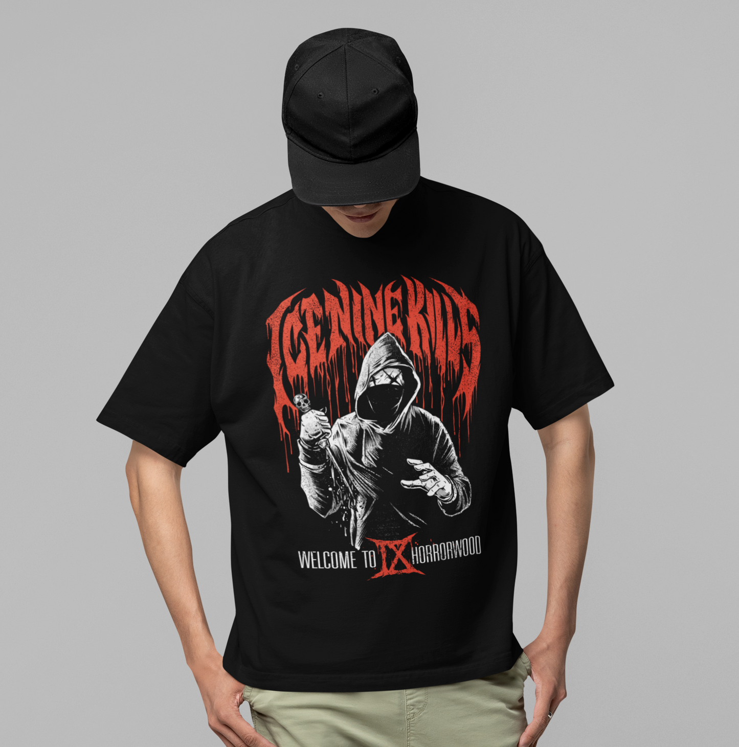MERCHMOMENT Ice Nine Kills Ix Horrorwood Jumbo Print T-shirt [Apparel]