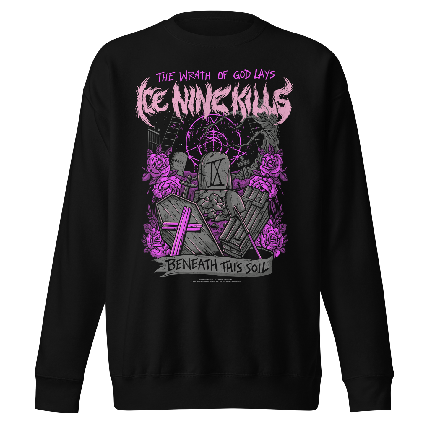 MERCHMOMENT Ice Nine Kills Purple Wrath Jumbo Print Sweatshirt [Apparel]
