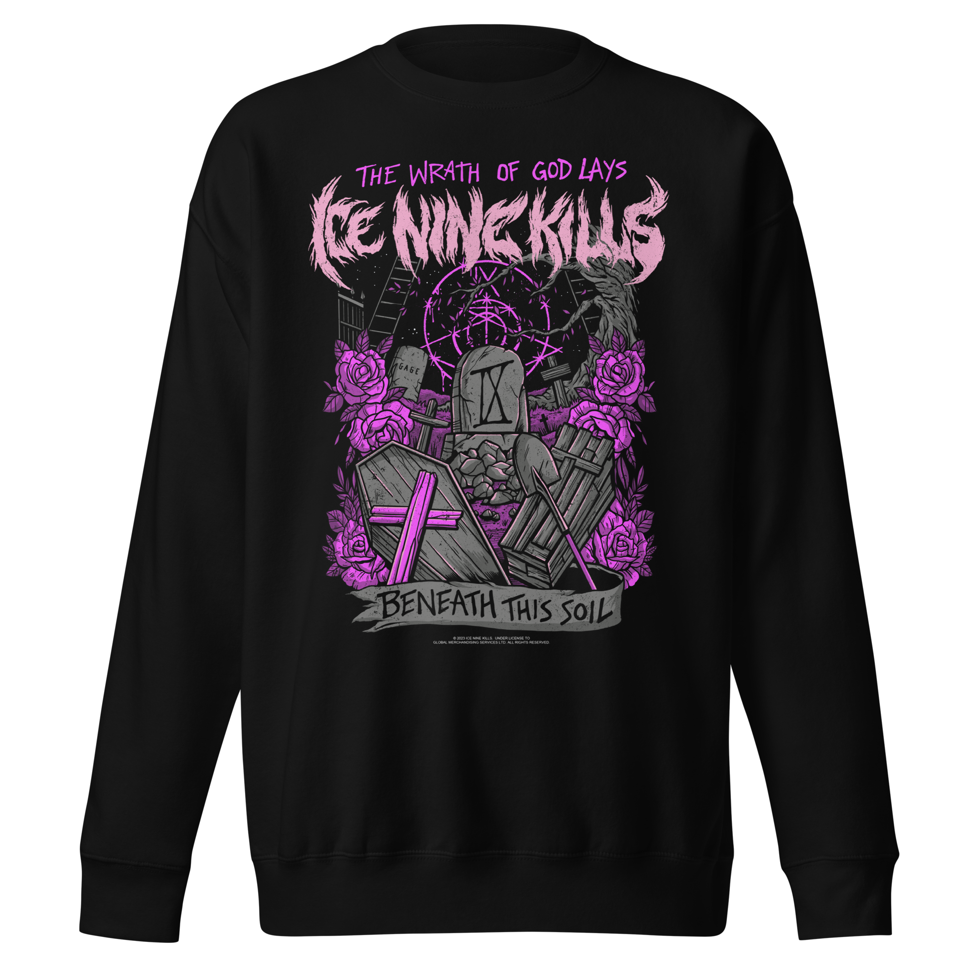 MERCHMOMENT Ice Nine Kills Purple Wrath Jumbo Print Sweatshirt [Apparel]
