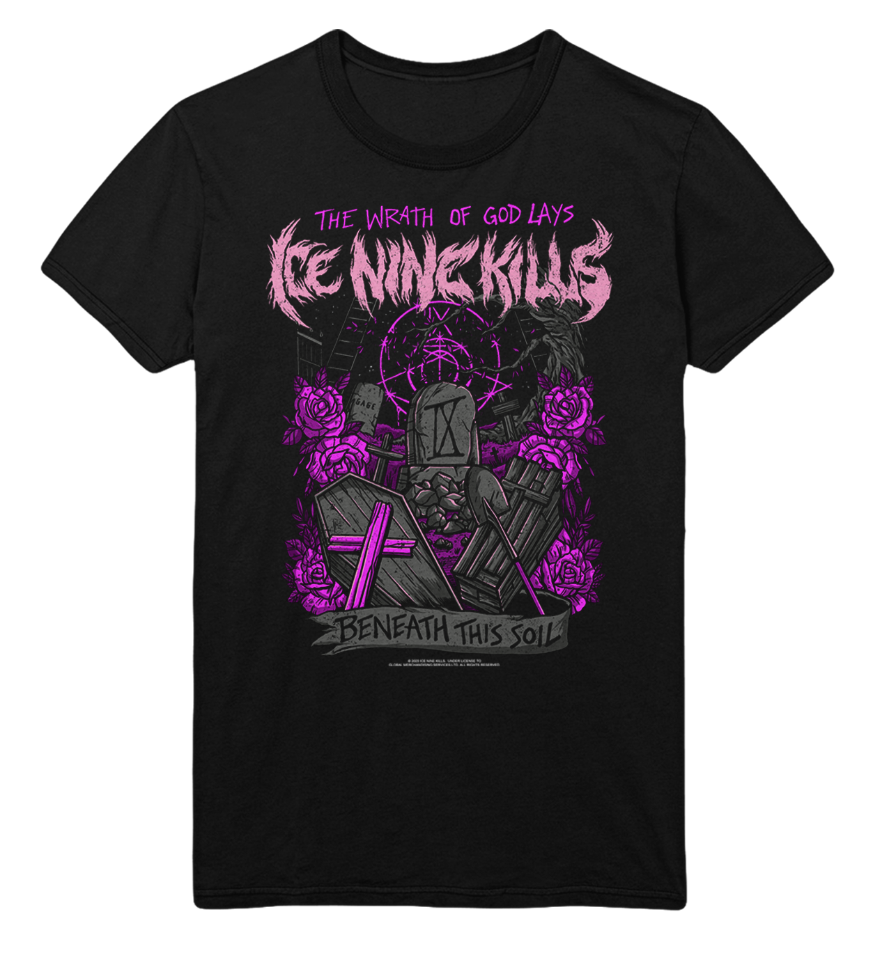 MERCHMOMENT Ice Nine Kills Purple Wrath Jumbo Print T-Shirt [Apparel]