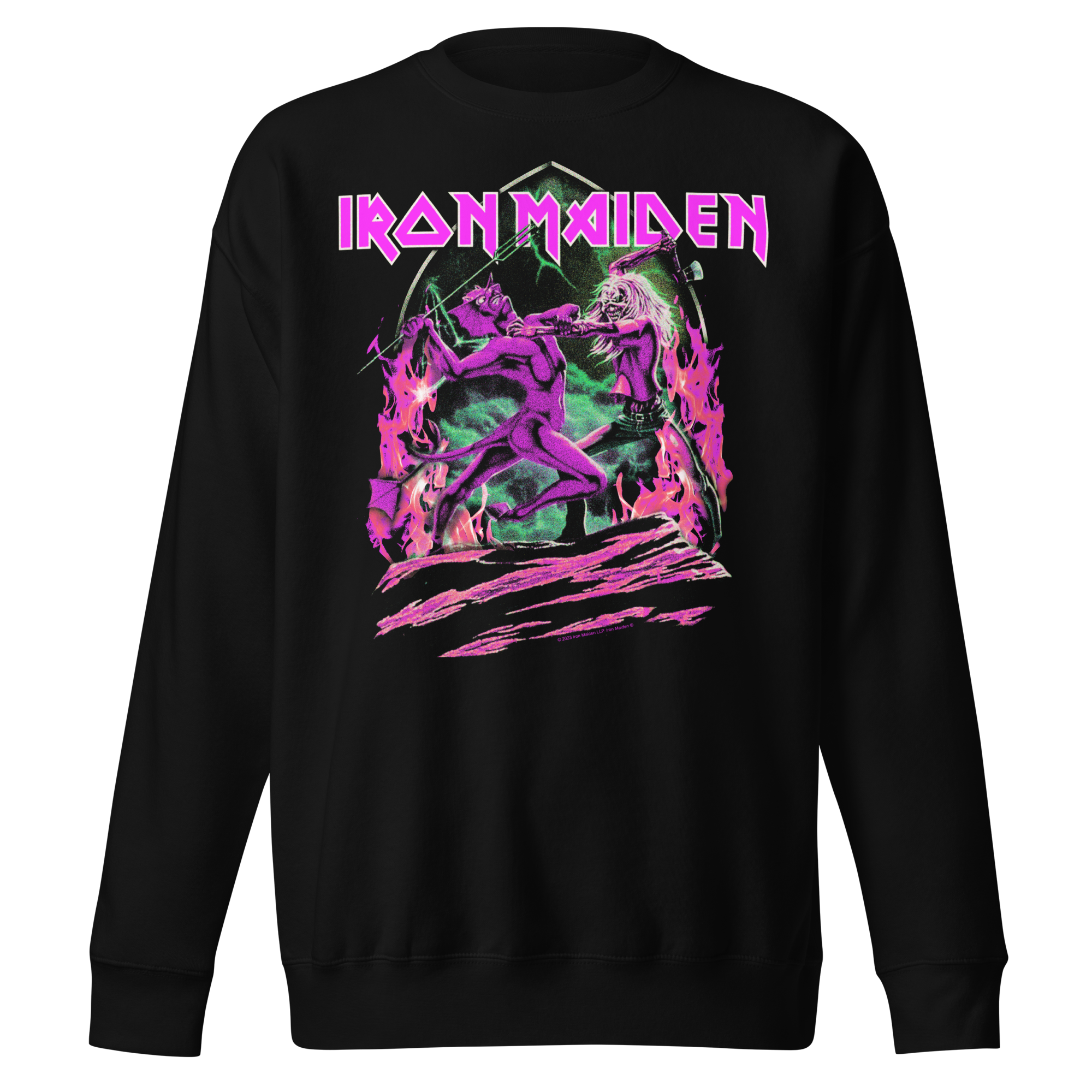 MERCHMOMENT Iron Maiden Devil's Fight Jumbo Print Sweatshirt [Apparel]