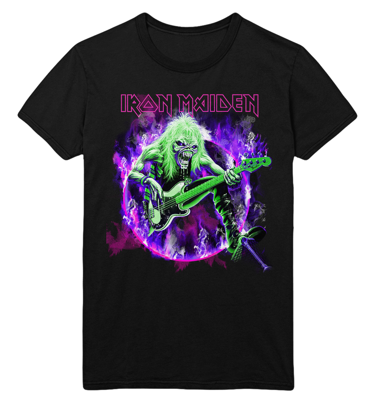 MERCHMOMENT Iron Maiden Purple Guitar Jumbo Print T-Shirt [Apparel]