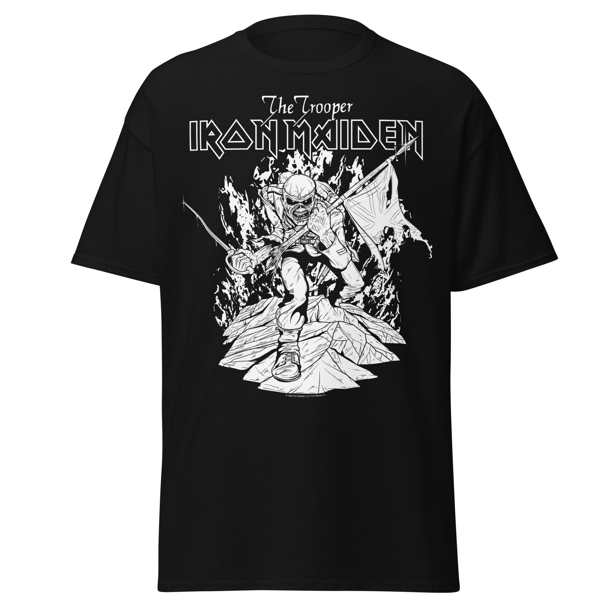 MERCHMOMENT Iron Maiden - Trooper Black and White Jumbo Print T-Shirt [Apparel]