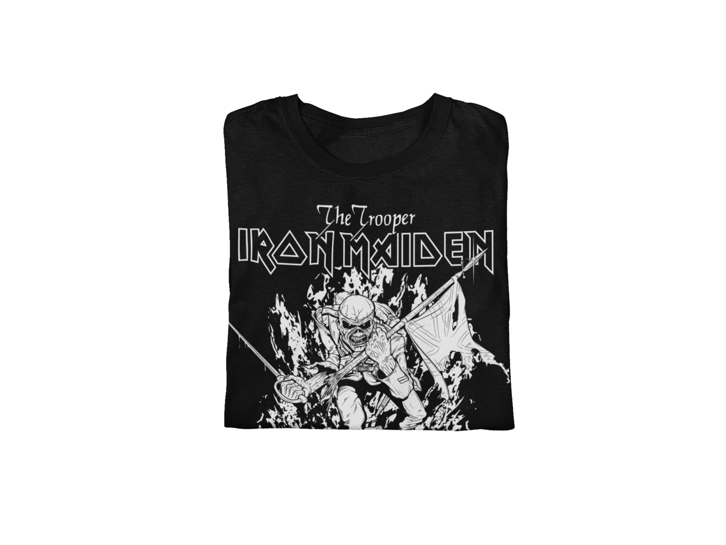 MERCHMOMENT Iron Maiden - Trooper Black and White Jumbo Print T-Shirt [Apparel]