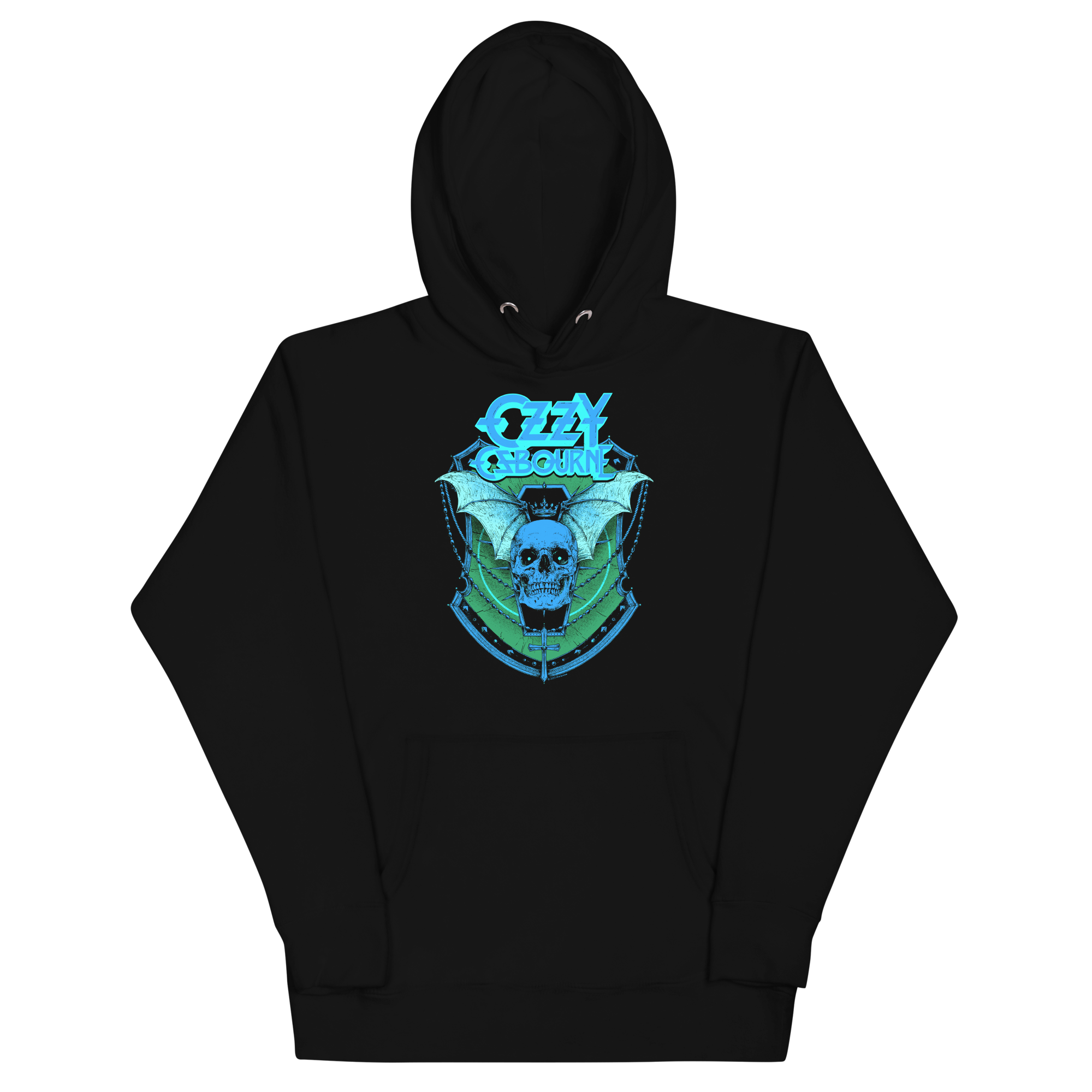 MERCHMOMENT Ozzy Osbourne Neon Blue Bat Classic Hoodie [Apparel]