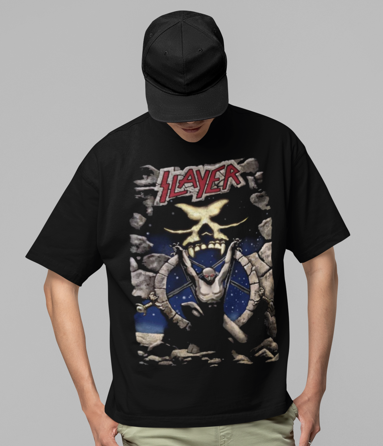 MERCHMOMENT Slayer - Bow Down Jumbo Print T-Shirt [Apparel]