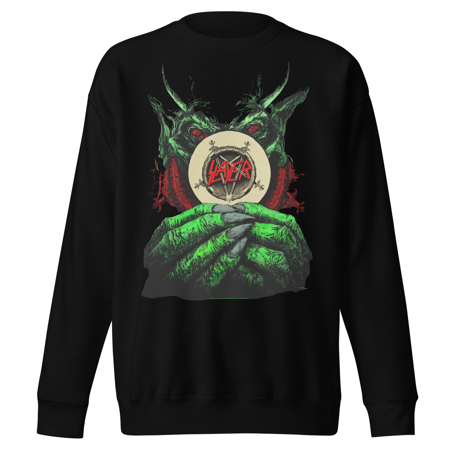 MERCHMOMENT Slayer Demon Hands Vintage Jumbo Print Sweatshirt [Apparel]