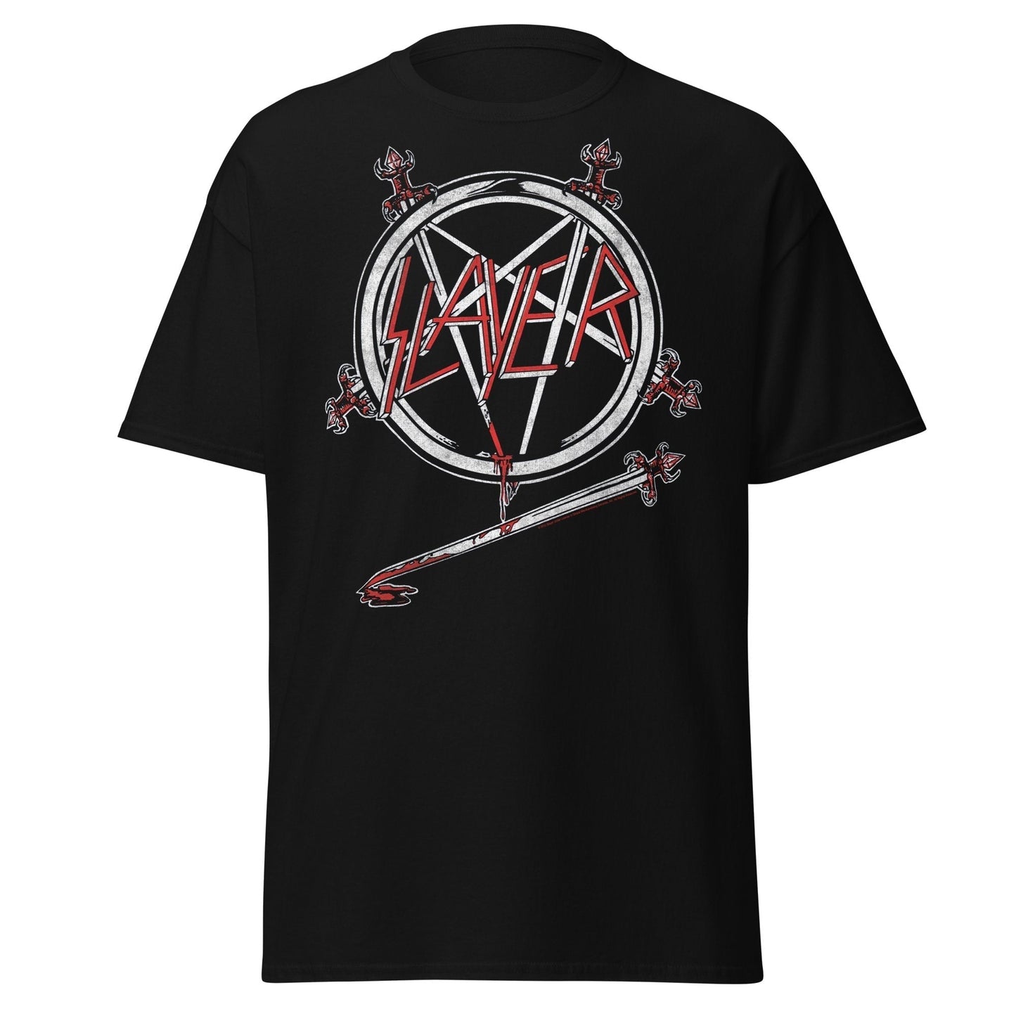 MERCHMOMENT Slayer Sword Logo Jumbo Print T-shirt [Apparel]
