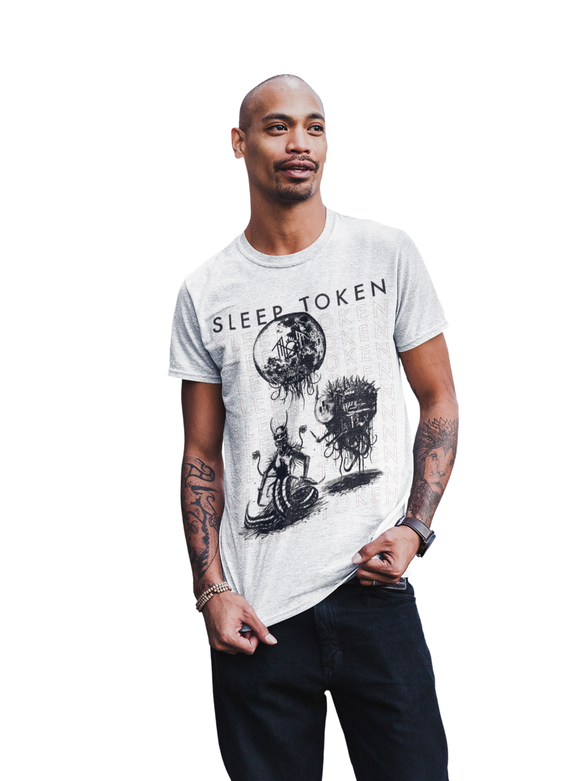 MERCHMOMENT Sleep Token Take Me Back Jumbo Print T-Shirt [Apparel]